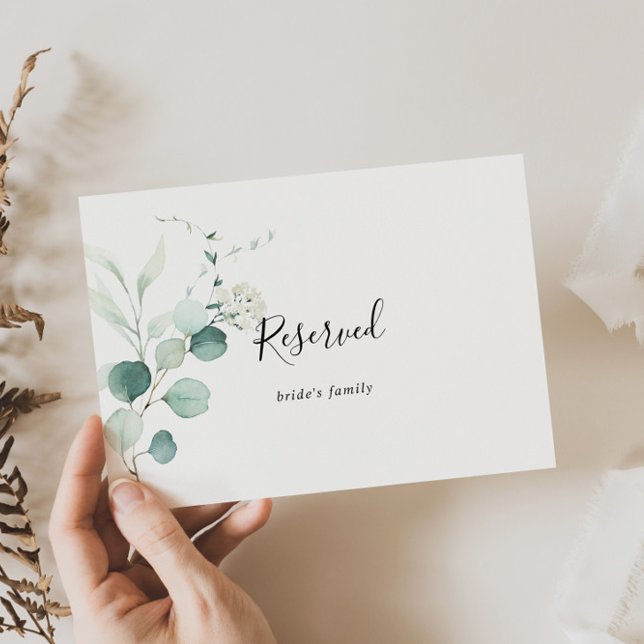 Sommar-Grönten Eucalyptus Bröllop Reserved Sign (Skapare uppladdad)