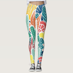  Sommar-Grönten Teal Cactus & Guld dots Cute Desig Leggings