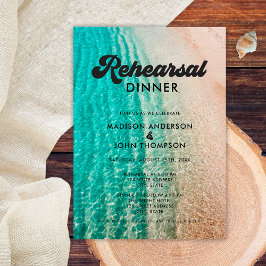 Sommar Groovy Coola Beach Wedding Rehearsal Middag Inbjudningar