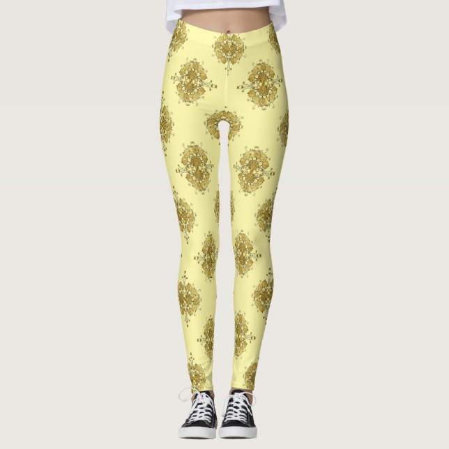 Sommar guld baroque leggings (Framsida)