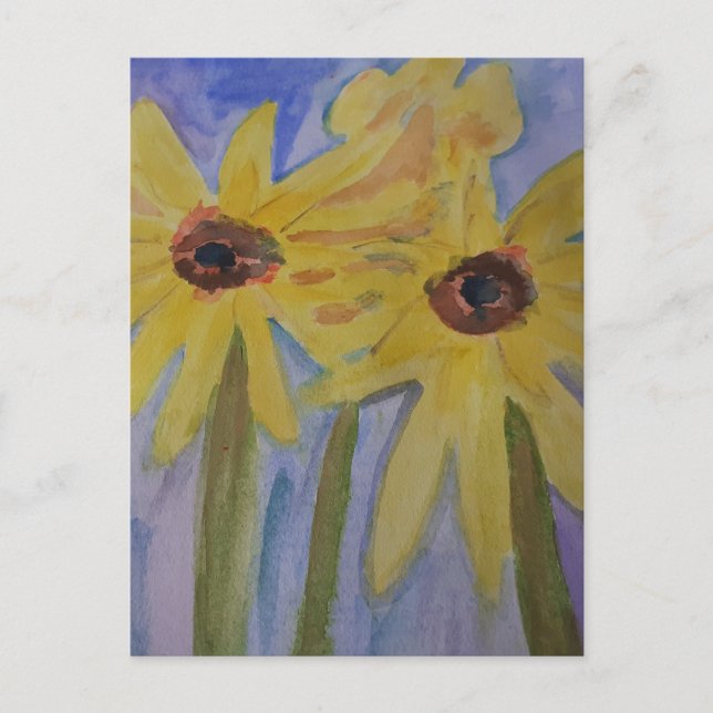 Sommar-Gult-kort för blommor Vykort (Framsida)