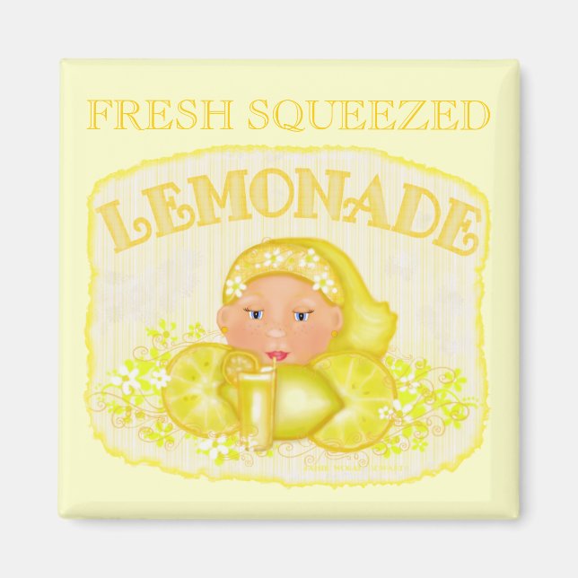 Sommar Gult Lemonade Magnet (Framsidan)