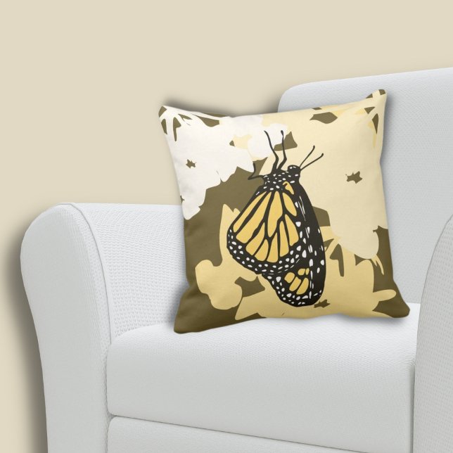 Sommar Gult, Monarch Butterfly Kudde (Monarch butterfly Insect Animal Yellow Throw Pillow)