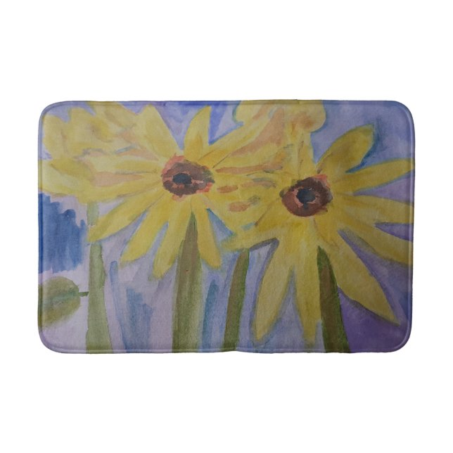 Sommar Gult Solblommor Bath Mat Badrumsmatta (Framsidan)