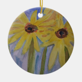 Sommar-Gult Solblommor Ceramic Ornament