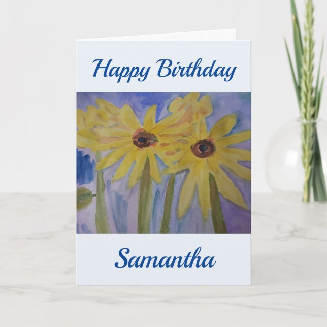 Sommar Gult Sunblommor Birthday Kort (Framsida)