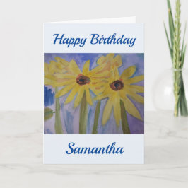 Sommar Gult Sunblommor Birthday Kort