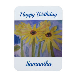 Sommar Gult Sunblommor Birthday Magnet