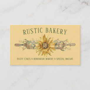 Sommar Gult Wood Rolling Pin Solros Bakery Visitkort