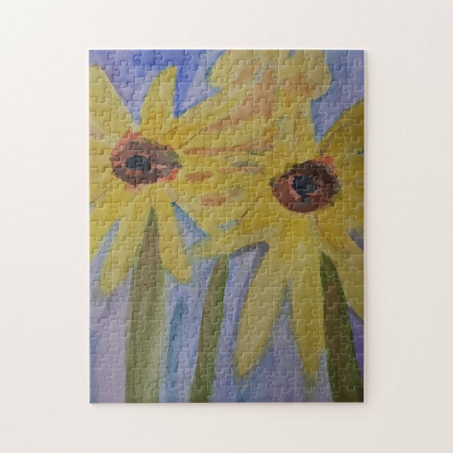 Sommar-Gulten: Solblommor Jigszawa Puzzle Pussel (Vertikal)
