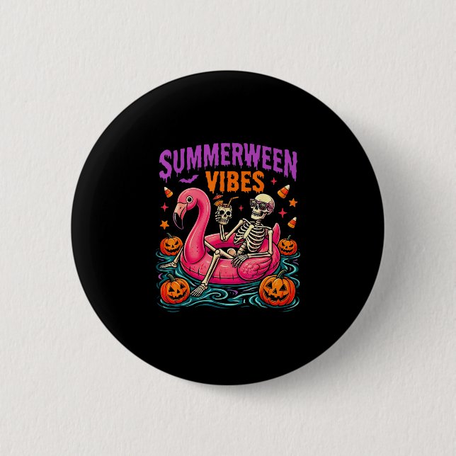 Sommar halloween skelett kostym spöklik knapp (Framsida)