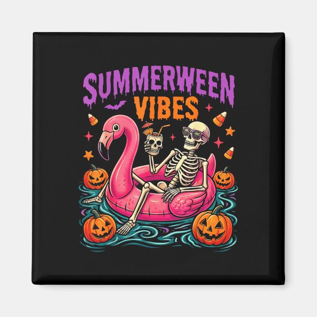 Sommar halloween skelett kostym spöklik magnet (Framsidan)