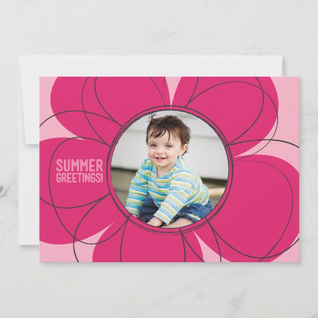 Sommar Hälsning Bloom Flat Kort (Framsida)