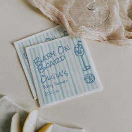 Sommar Hand plockade Blue Baby ombord på babyskor  Pappersservett