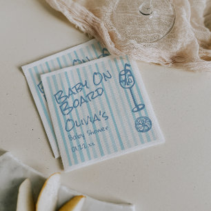 Sommar Hand plockade Blue Baby ombord på babyskor Pappersservett