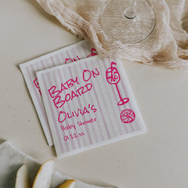 Sommar Hand plockade Rosa Baby ombord på babyskor Pappersservett