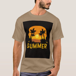 Sommar" Handflatan Träd T-Shirt - Tropical Vibes E