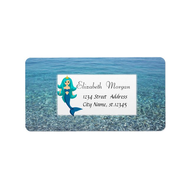 Sommar, Hav, Ocean, Havsfröken Adressetikett (Framsidan)