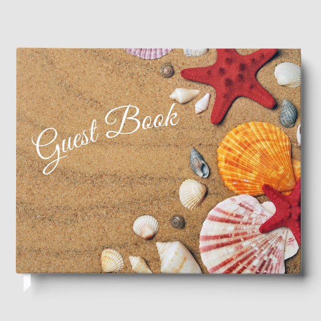 Sommar Hav Strand Sand Snigelskal Gästböcker (Framsida)