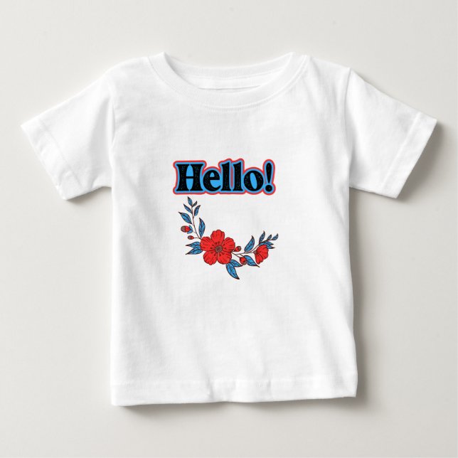 Sommar  Hej  Blomma T Shirt (Framsida)
