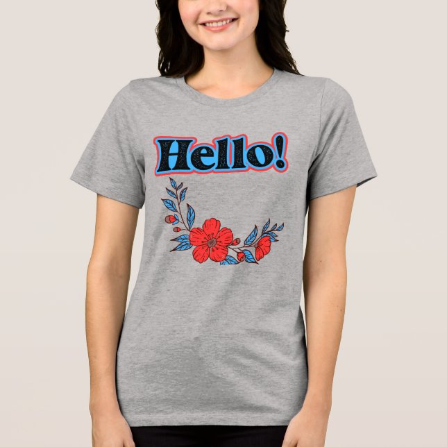 Sommar Hej Kvinnors blomma T Shirt (Framsida)