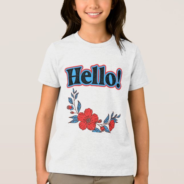 Sommar Hej Kvinnors blomma T Shirt (Framsida)