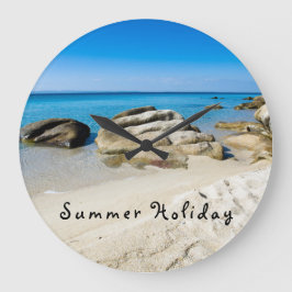 Sommar-Helgdag-vackert strandfoto med text Stor Klocka