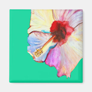Sommar hibiskus akvarell konst magnet