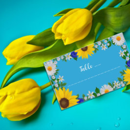 Sommar Himlar Blue Blommigt Bröllop Placeringskort