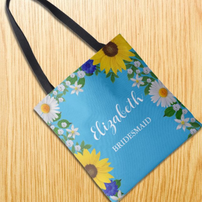 Sommar Himlar Blue Blommigt Bröllop Tygkasse (Skapare uppladdad)