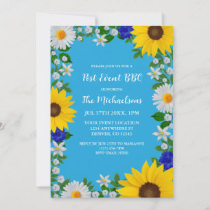 Sommar Himlar Blue Blommigt Post Bröllop BBQ Inbjudningar