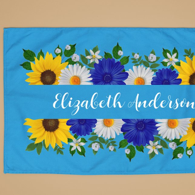 Sommar himmel blå blommig kökshandduk (Skapare uppladdad)