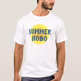 "Sommar Hobo" Funny Quote Gult Sol Blue Text T Shirt