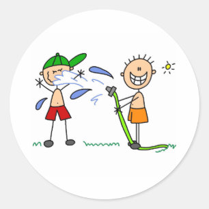 Sommar Hose Fight Sticker Runt Klistermärke