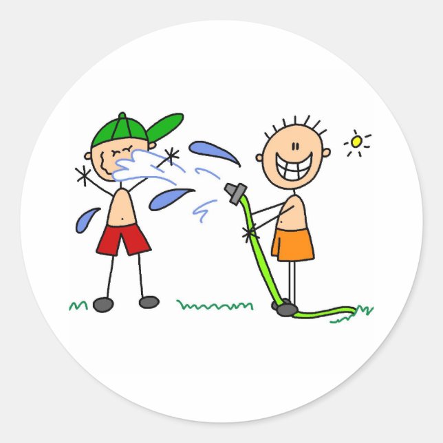 Sommar Hose Fight Sticker Runt Klistermärke (Framsida)