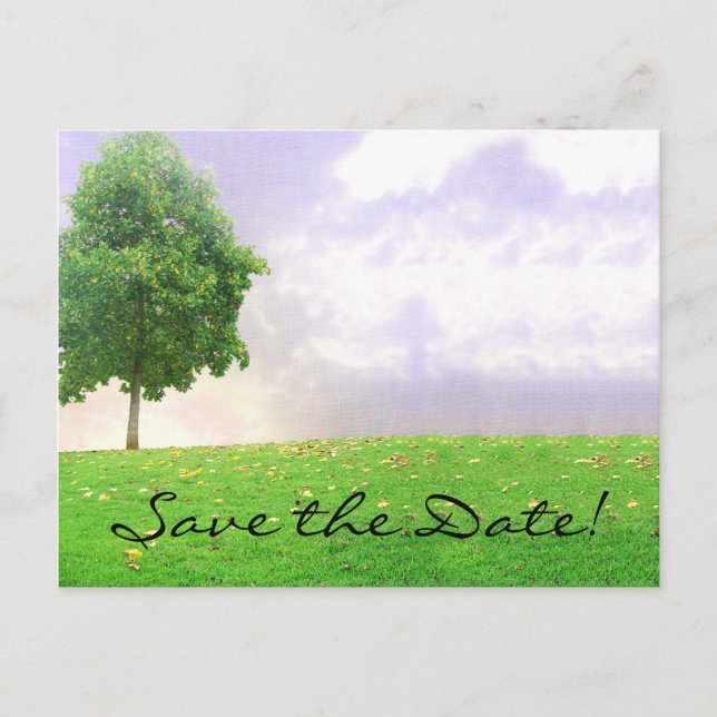 Sommar/höst Träd "Save the Date"-vykort Meddelande Vykort (Framsida)