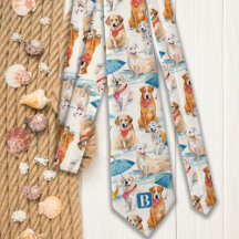Sommar Hundar Colorful Personlig Monogram Mönster