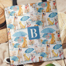 Sommar Hundar Colorful Personlig Monogram Mönster