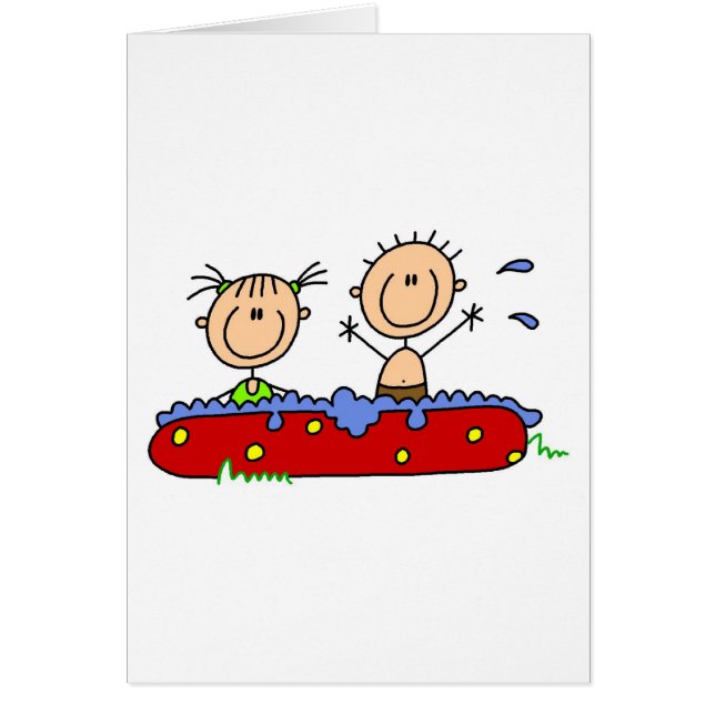 Sommar i bassängen hälsningskort (Framsidan)