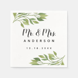 sommar i bröllop napkin löv vår bröllop pappersservett