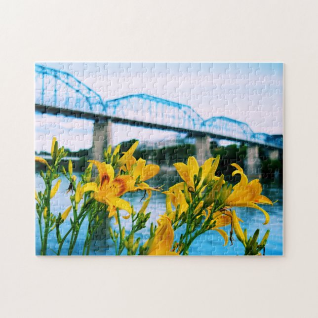 Sommar i Chattanooga - Walnut Street Bridge 11x14 Pussel (Horisontell)