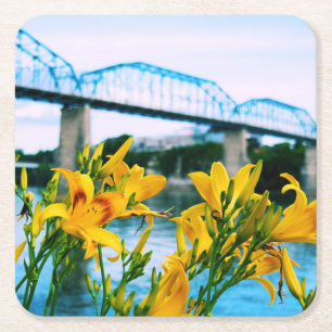 Sommar i Chattanooga - Walnut Street Bridge Underlägg Papper Kvadrat