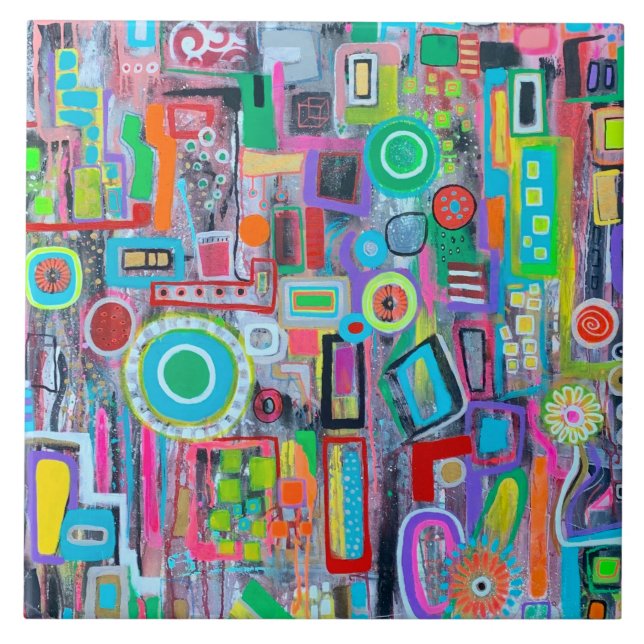 Sommar i City 6 x 6 Ceramic Tile Kakelplatta (Framsidan)