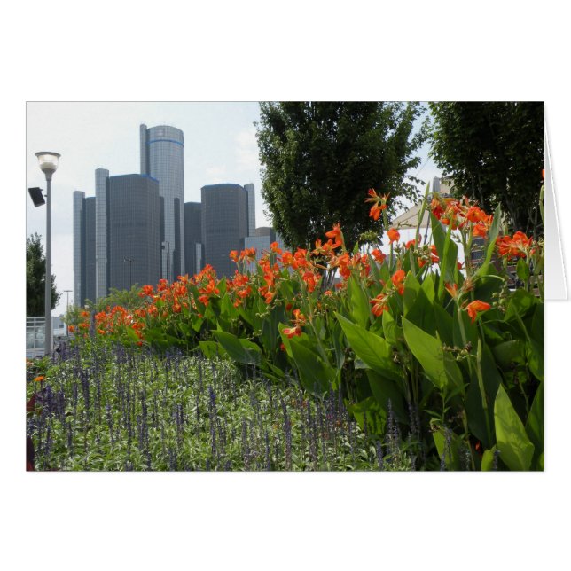 Sommar i Detroit-kort Hälsningskort (Framsidan Horizontal)