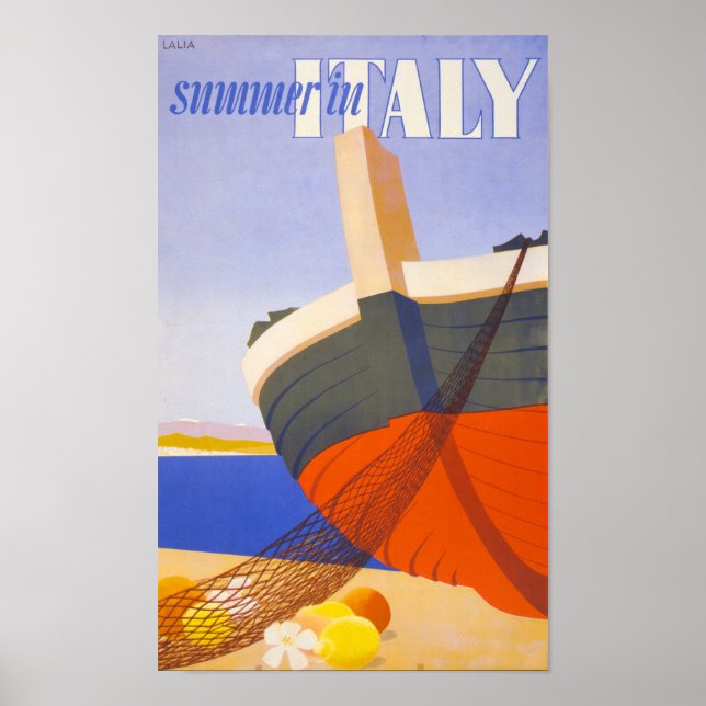 Sommar i Italien Vintage affisch återställd (Framsidan)