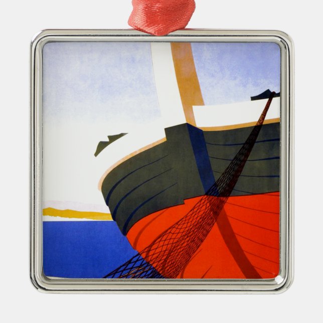 Sommar i Italien Vintage resor Julgransprydnad Metall (Framsidan)