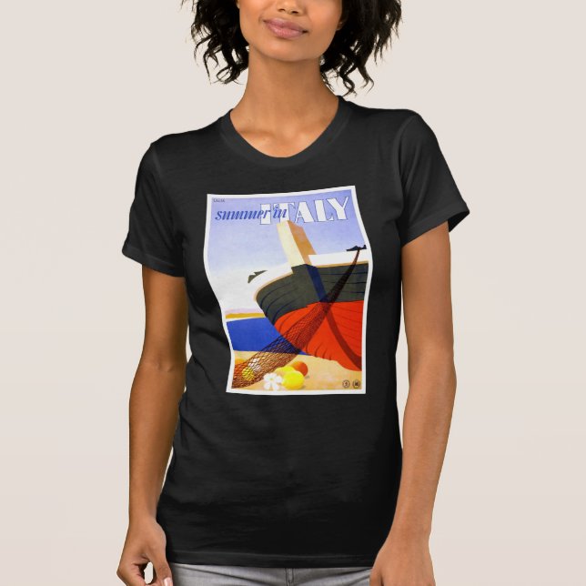 Sommar i Italien Vintage resor T-shirt (Framsida)