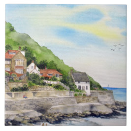 Sommar i Runswick Bay England Farida Greenfield Kakelplatta