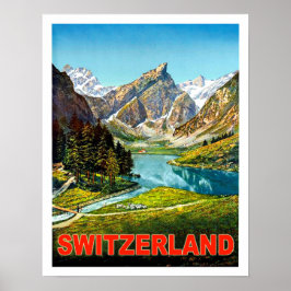 Sommar i schweiziska berg, vintage resor poster