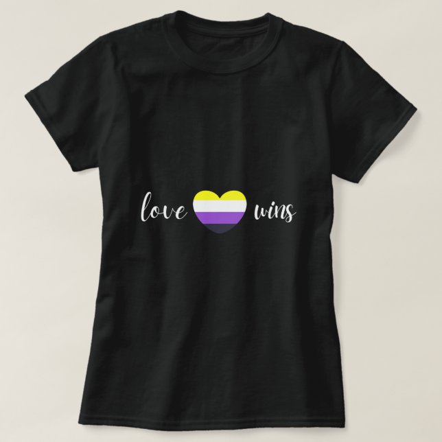 Sommar, icke-binärt Pride NB Ingen Gender går enda T Shirt (Design framsida)